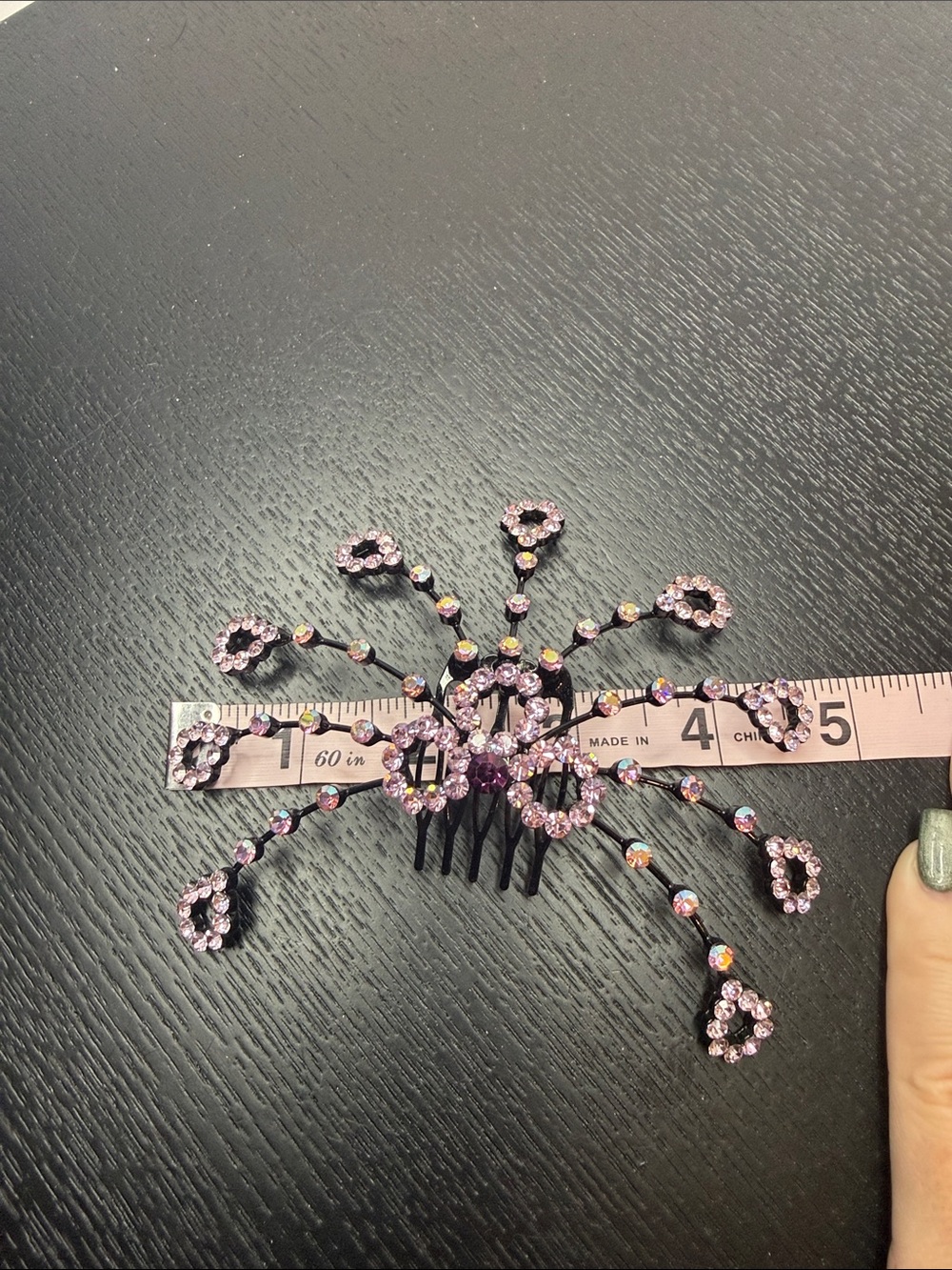 Pink Rhinestone Firework Statement Hair Comb - Picture 5 of 5